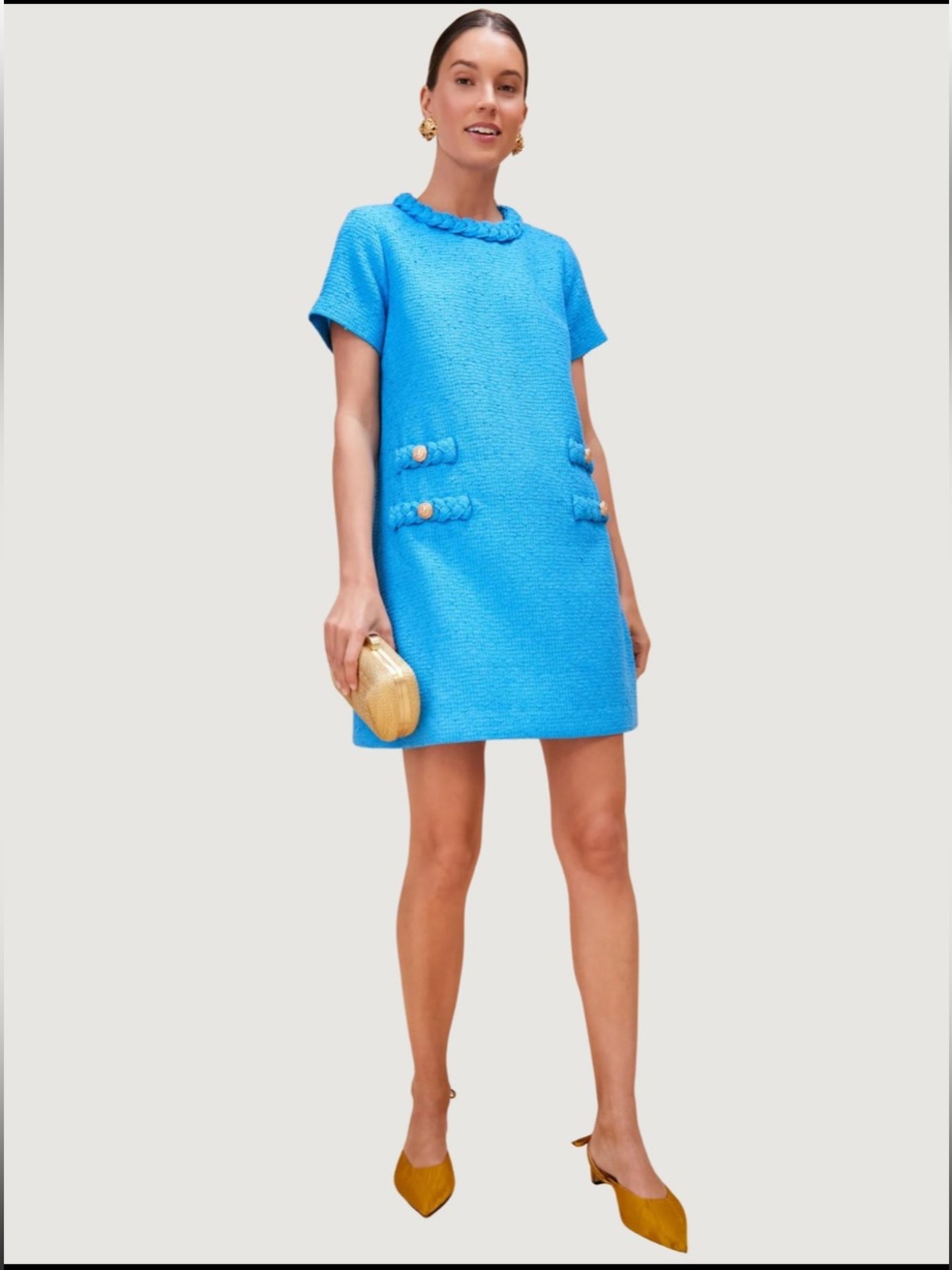 Tuckernuck Tweed Jackie Dress Blue Short-Sleeve Bouclé new with tags medium